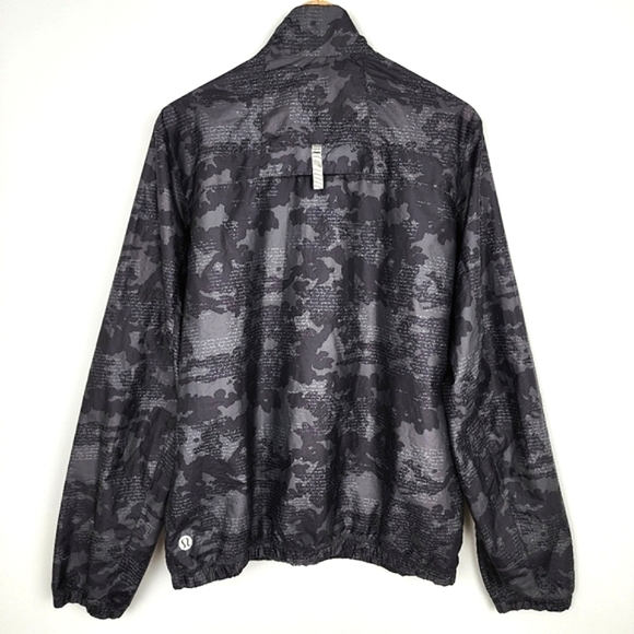 Lululemon Mens Lightweight Windbreaker Jacket Zip Up Grey Camo Golf Size M - Picture 2 of 13